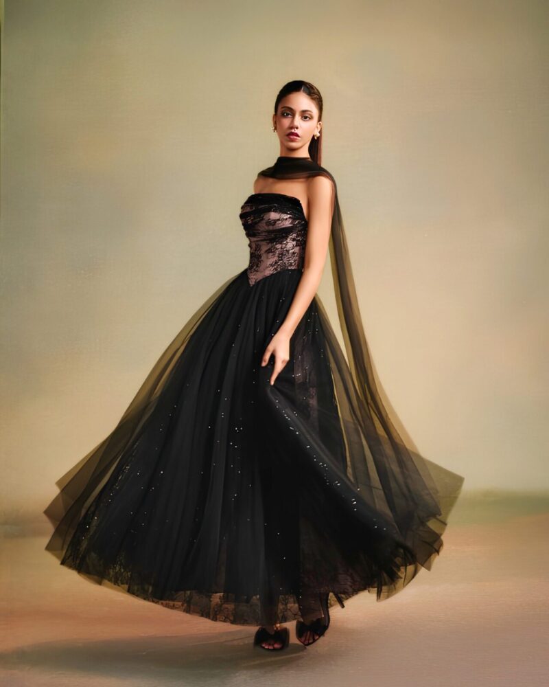 Black Puff Dress