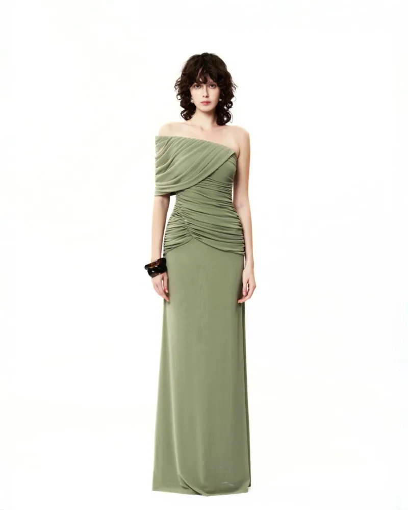 Ruched Pleated Dress